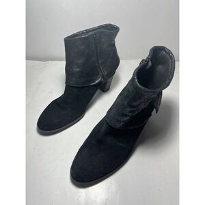 THE Flexx Ankle Boots Booties Suede Black Size 8 Side Zipper Non Slid